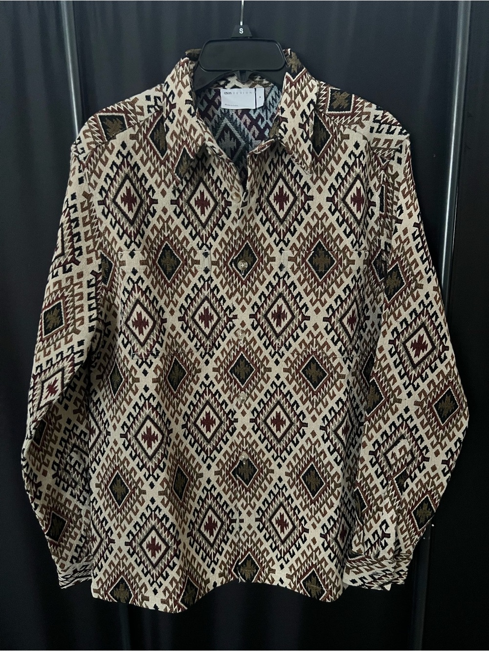 ASOS Cream, Brown & Black Patterned Men's Shirt